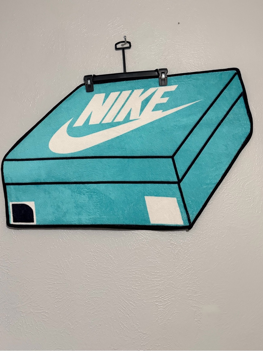 Nike Teal Shoe Box Rug, Wall Art - Home Wall Decor 34X21 IN.